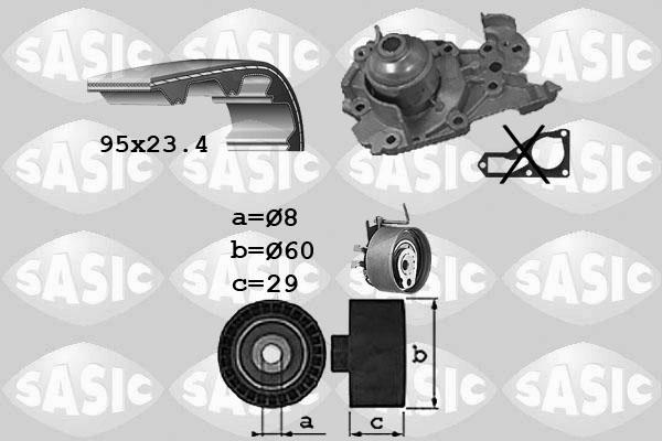 Sasic 3904010 - Водяной насос + комплект зубчатого ремня avtokuzovplus.com.ua