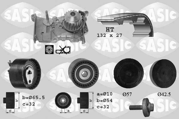 Sasic 3904011 - Водяний насос + комплект зубчатого ременя autocars.com.ua