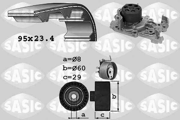 Sasic 3904029 - Водяний насос + комплект зубчатого ременя autocars.com.ua