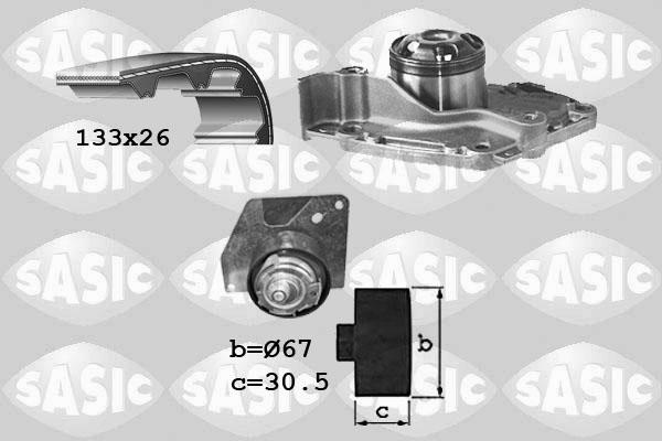 Sasic 3904030 - Водяной насос + комплект зубчатого ремня avtokuzovplus.com.ua