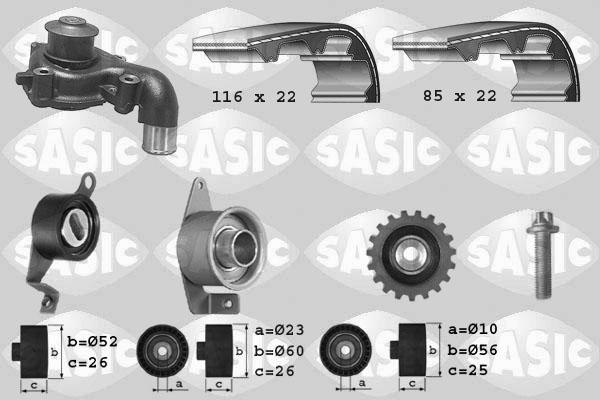 Sasic 3906011 - Водяний насос + комплект зубчатого ременя autocars.com.ua