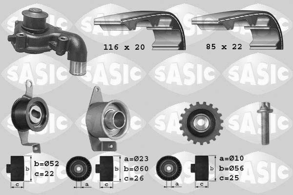 Sasic 3906013 - Водяний насос + комплект зубчатого ременя autocars.com.ua