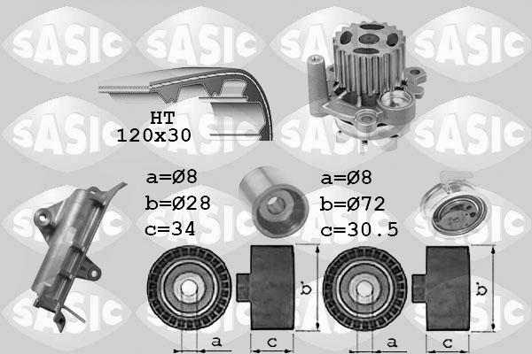 Sasic 3906022 - Водяний насос + комплект зубчатого ременя autocars.com.ua