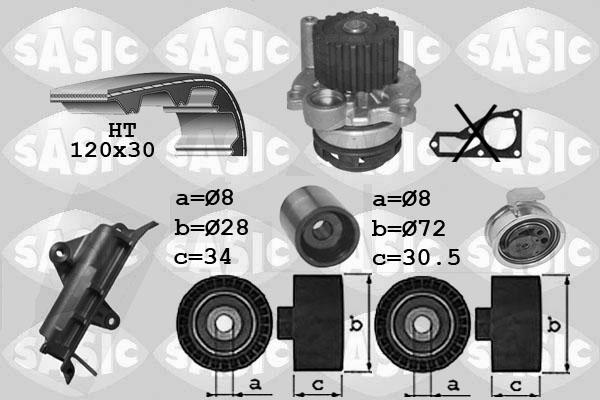 Sasic 3906023 - Водяний насос + комплект зубчатого ременя autocars.com.ua