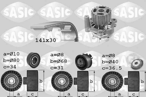Sasic 3906028 - Водяний насос + комплект зубчатого ременя autocars.com.ua