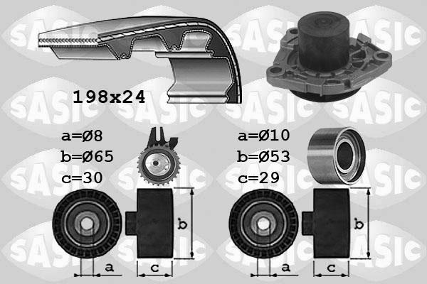 Sasic 3906031 - Водяний насос + комплект зубчатого ременя autocars.com.ua