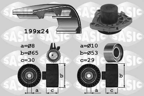 Sasic 3906035 - Водяной насос + комплект зубчатого ремня avtokuzovplus.com.ua