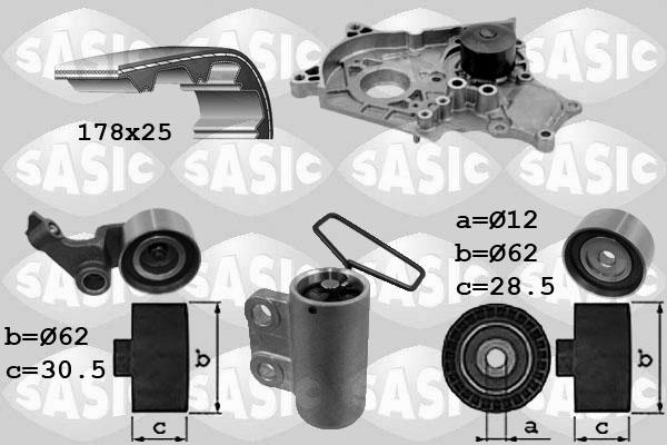 Sasic 3906040 - Водяний насос + комплект зубчатого ременя autocars.com.ua