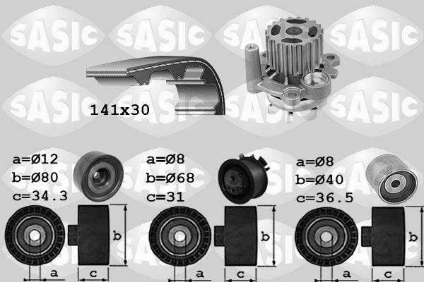 Sasic 3906053 - Водяний насос + комплект зубчатого ременя autocars.com.ua