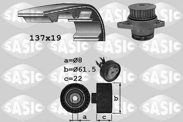 Sasic 3906054 - Водяний насос + комплект зубчатого ременя autocars.com.ua
