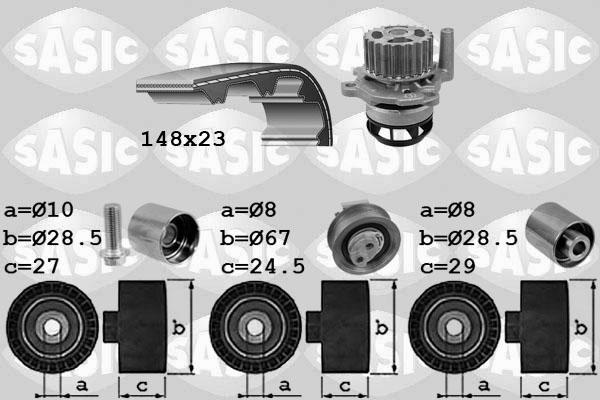 Sasic 3906057 - Водяний насос + комплект зубчатого ременя autocars.com.ua