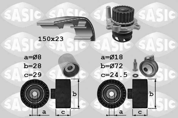 Sasic 3906062 - Водяний насос + комплект зубчатого ременя autocars.com.ua