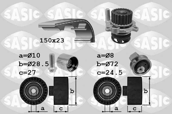 Sasic 3906063 - Водяний насос + комплект зубчатого ременя autocars.com.ua