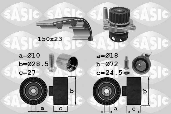 Sasic 3906064 - Водяний насос + комплект зубчатого ременя autocars.com.ua