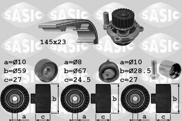 Sasic 3906068 - Водяний насос + комплект зубчатого ременя autocars.com.ua