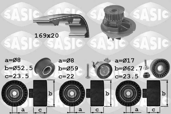 Sasic 3906074 - Водяний насос + комплект зубчатого ременя autocars.com.ua