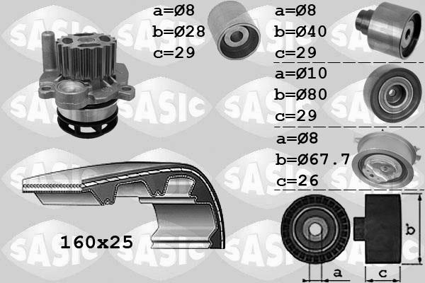 Sasic 3906078 - Водяний насос + комплект зубчатого ременя autocars.com.ua