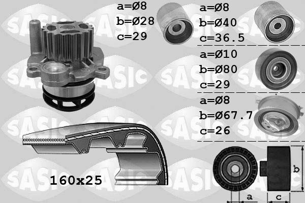 Sasic 3906079 - Водяний насос + комплект зубчатого ременя autocars.com.ua