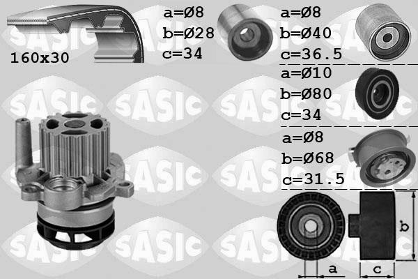 Sasic 3906081 - Водяний насос + комплект зубчатого ременя autocars.com.ua