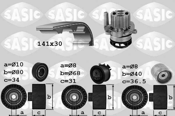 Sasic 3906084 - Водяний насос + комплект зубчатого ременя autocars.com.ua