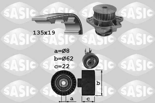 Sasic 3906088 - Водяний насос + комплект зубчатого ременя autocars.com.ua