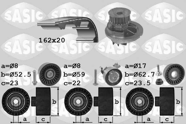 Sasic 3906092 - Водяний насос + комплект зубчатого ременя autocars.com.ua