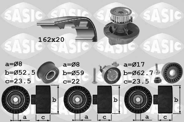 Sasic 3906095 - Водяний насос + комплект зубчатого ременя autocars.com.ua