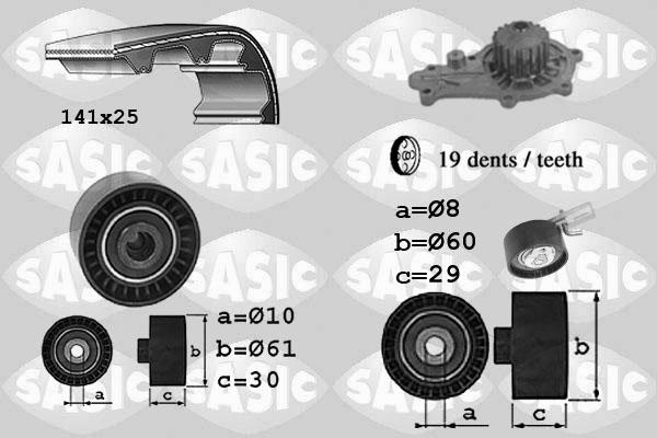 Sasic 3906097 - Водяний насос + комплект зубчатого ременя autocars.com.ua