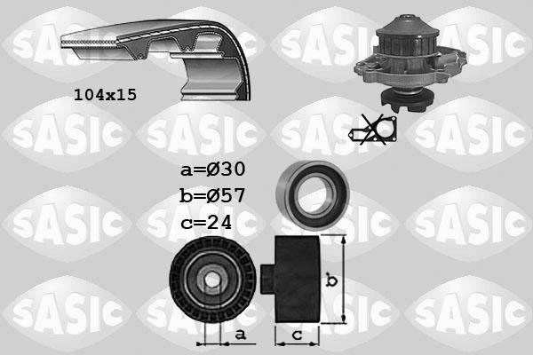 Sasic 3906098 - Водяний насос + комплект зубчатого ременя autocars.com.ua