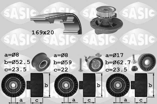 Sasic 3906099 - Водяной насос + комплект зубчатого ремня avtokuzovplus.com.ua