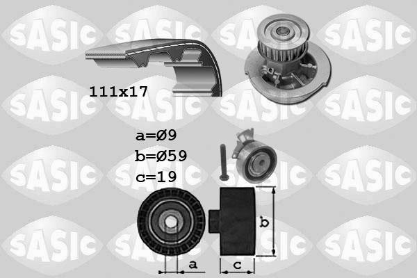 Sasic 3906100 - Водяний насос + комплект зубчатого ременя autocars.com.ua