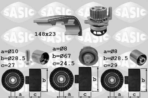 Sasic 3906103 - Водяний насос + комплект зубчатого ременя autocars.com.ua