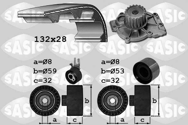 Sasic 3906107 - Водяний насос + комплект зубчатого ременя autocars.com.ua