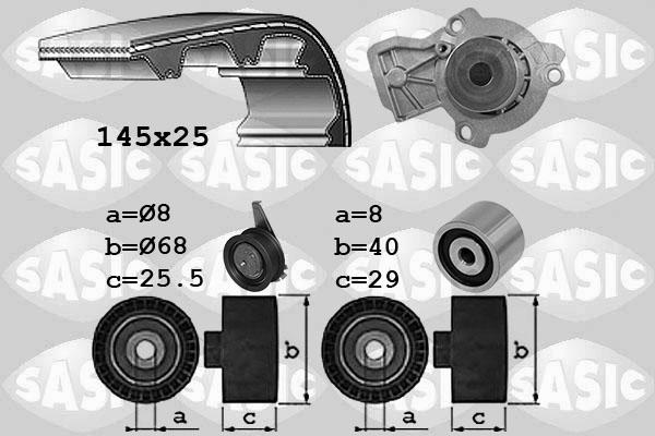 Sasic 3906110 - Водяний насос + комплект зубчатого ременя autocars.com.ua