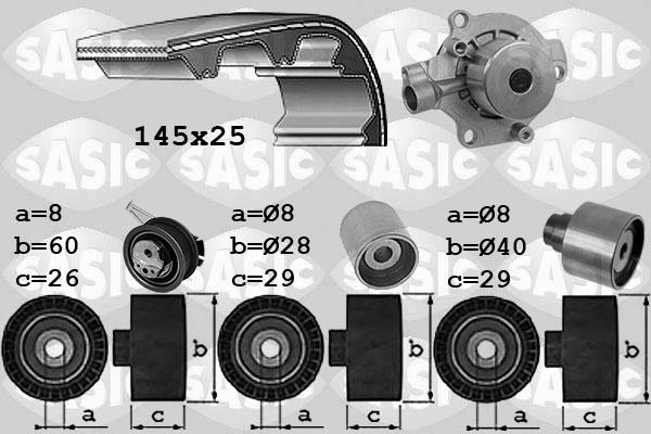 Sasic 3906111 - Водяной насос + комплект зубчатого ремня avtokuzovplus.com.ua