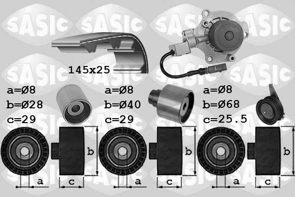 Sasic 3906113 - Водяной насос + комплект зубчатого ремня avtokuzovplus.com.ua