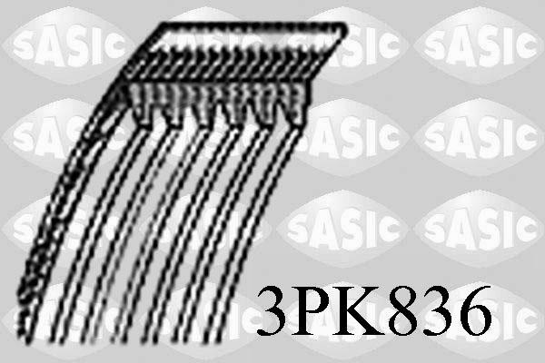 Sasic 3PK836 - Поликлиновой ремінь autocars.com.ua
