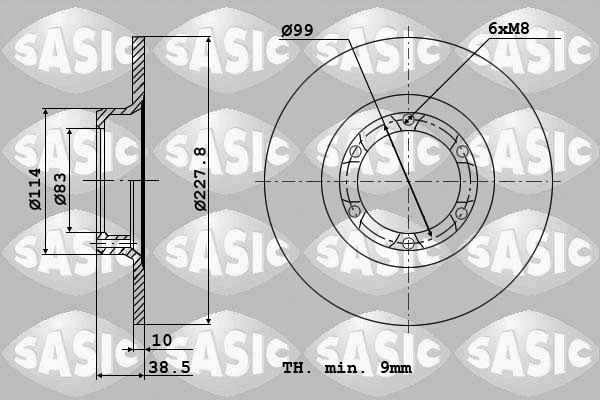 Sasic 4004240J - Гальмівний диск autocars.com.ua