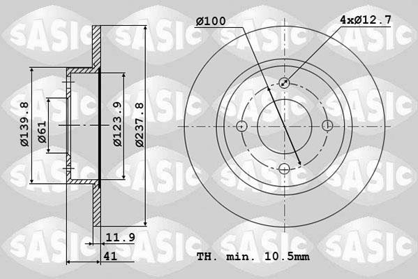 Sasic 4004253J - Тормозной диск avtokuzovplus.com.ua
