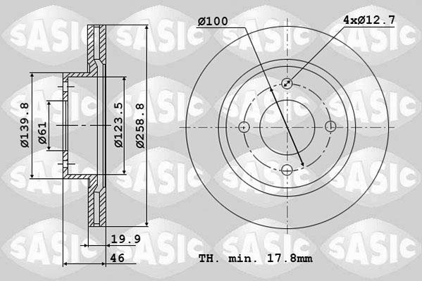 Sasic 4004256J - Тормозной диск avtokuzovplus.com.ua