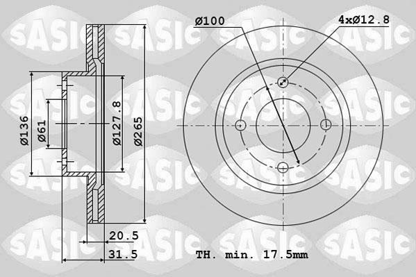 Sasic 4004265J - Тормозной диск avtokuzovplus.com.ua