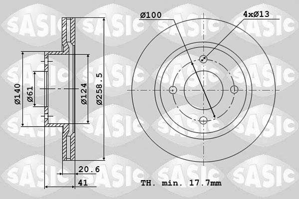 Sasic 4004268J - Гальмівний диск autocars.com.ua