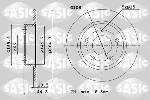 Sasic 4004280J - Тормозной диск autodnr.net