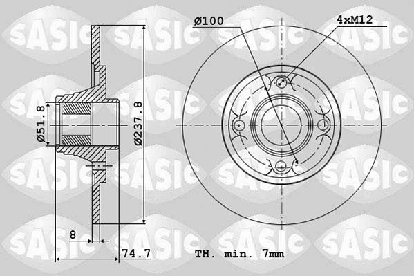 Sasic 4004287J - Гальмівний диск autocars.com.ua