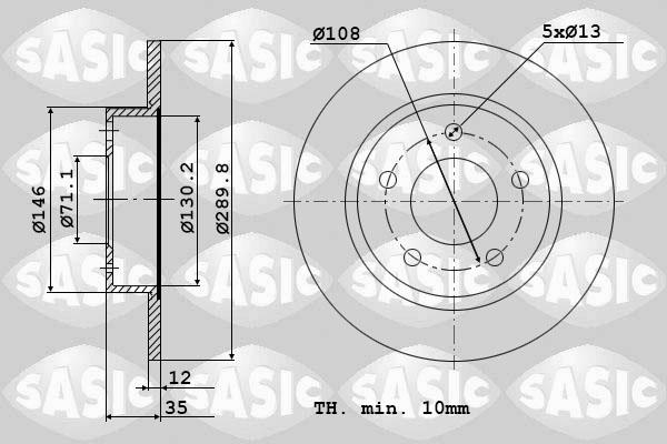 Sasic 6100001 - Тормозной диск avtokuzovplus.com.ua