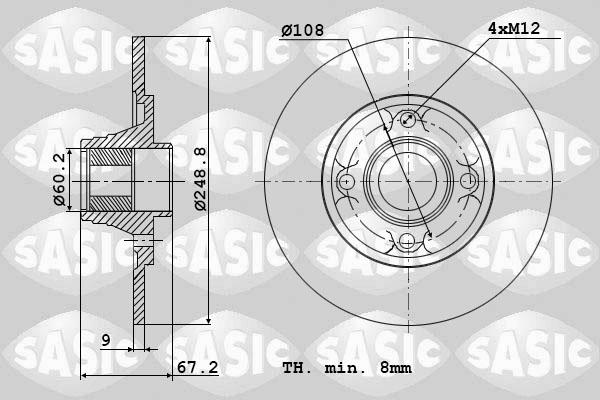 Sasic 6100005 - Тормозной диск autodnr.net