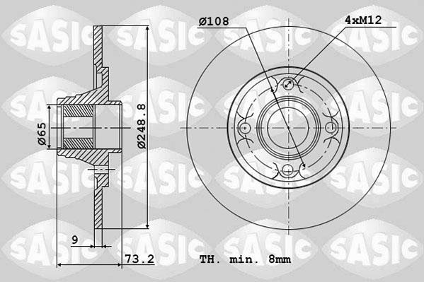 Sasic 6100007 - Тормозной диск avtokuzovplus.com.ua