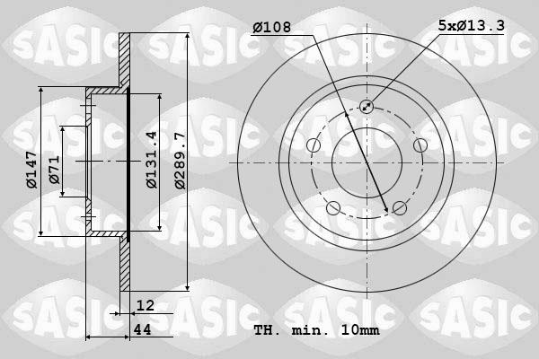 Sasic 6100028 - Тормозной диск avtokuzovplus.com.ua