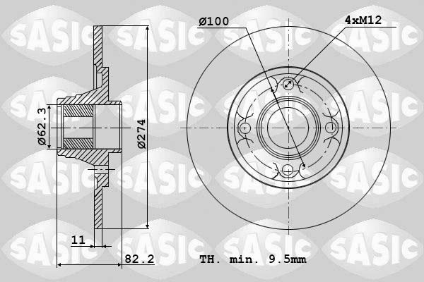 Sasic 6104013 - Гальмівний диск autocars.com.ua