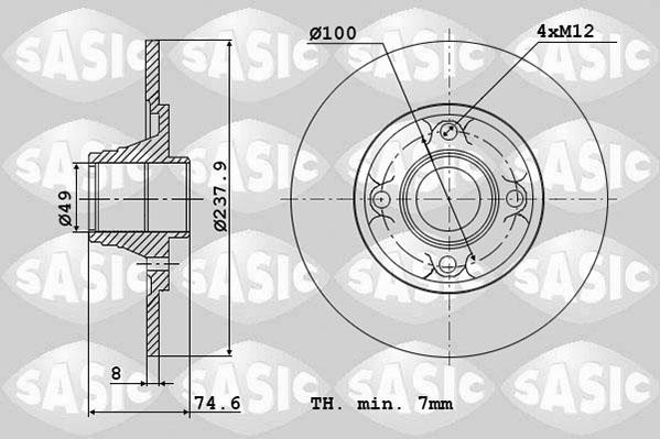 Sasic 6104015 - Тормозной диск avtokuzovplus.com.ua